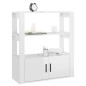 vidaXL Aparador de madera contrachapada blanco brillante 80x30x90 cm vidaXL Aparador de madera contrachapada blanco brillante 80x30x90 cm