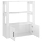 vidaXL Aparador de madera contrachapada blanco brillante 80x30x90 cm vidaXL Aparador de madera contrachapada blanco brillante 80x30x90 cm