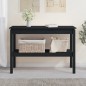 vidaXL Mesa consola madera maciza de pino negro 110x40x75 cm