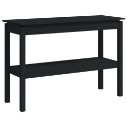 vidaXL Mesa consola madera maciza de pino negro 110x40x75 cm