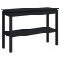 vidaXL Mesa consola madera maciza de pino negro 110x40x75 cm