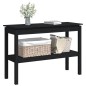 vidaXL Mesa consola madera maciza de pino negro 110x40x75 cm