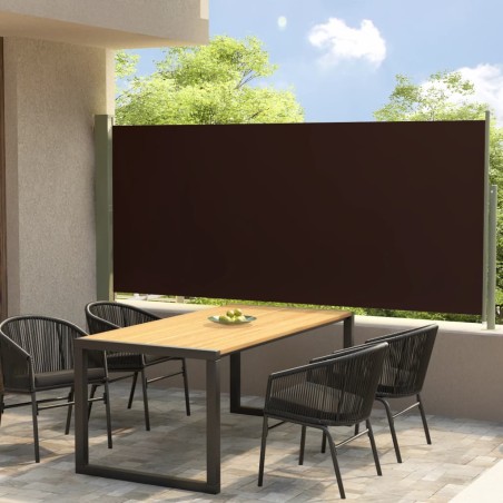 vidaXL Toldo lateral retráctil de jardín marrón 117x300 cm