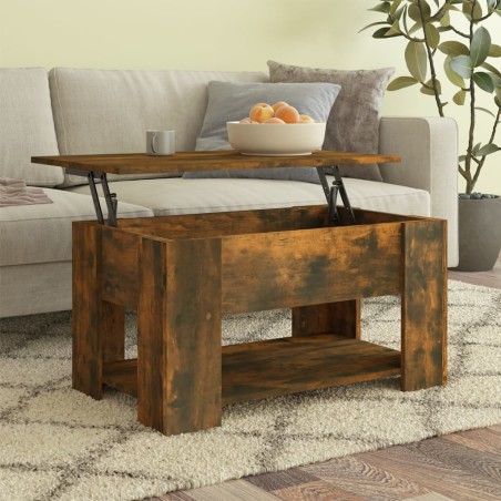 vidaXL Mesa de centro madera contrachapada roble ahumado 79x49x41 cm