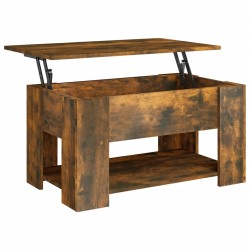 vidaXL Mesa de centro madera contrachapada roble ahumado 79x49x41 cm