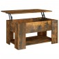 vidaXL Mesa de centro madera contrachapada roble ahumado 79x49x41 cm