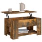 vidaXL Mesa de centro madera contrachapada roble ahumado 79x49x41 cm