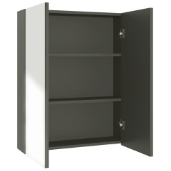 vidaXL Armario de espejo de baño MDF gris 60x15x75 cm