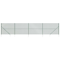 vidaXL Cerca de alambre con pinchos de anclaje verde 1,8x10 m