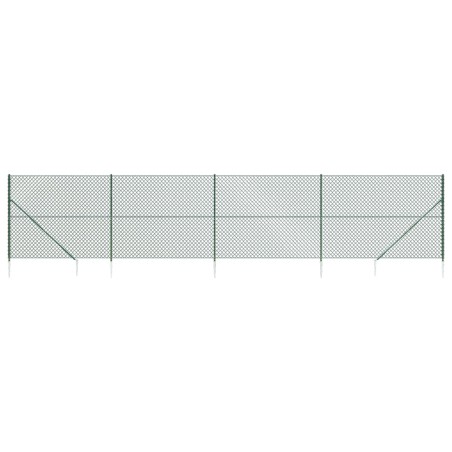 vidaXL Cerca de alambre con pinchos de anclaje verde 1,8x10 m