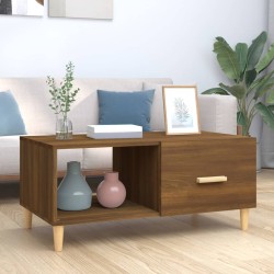 vidaXL Mesa de centro madera contrachapada roble marrón 89,5x50x40 cm