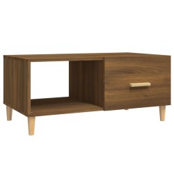 vidaXL Mesa de centro madera contrachapada roble marrón 89,5x50x40 cm