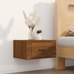 vidaXL Mesita de noche de pared color roble marrón 50x36x25 cm