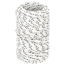 vidaXL Cuerda para barco trenzada poliéster blanco 2 mm x 25 m 