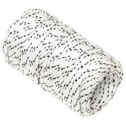 vidaXL Cuerda para barco trenzada poliéster blanco 2 mm x 25 m 