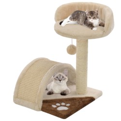 vidaXL Rascador para gatos con poste de sisal 40 cm beige y marrón