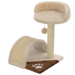 vidaXL Rascador para gatos con poste de sisal 40 cm beige y marrón