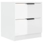 vidaXL Mesita de noche madera contrachapada blanco brillante vidaXL Mesita de noche madera contrachapada blanco brillante
