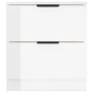 vidaXL Mesita de noche madera contrachapada blanco brillante vidaXL Mesita de noche madera contrachapada blanco brillante