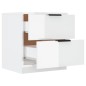 vidaXL Mesita de noche madera contrachapada blanco brillante vidaXL Mesita de noche madera contrachapada blanco brillante