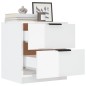 vidaXL Mesita de noche madera contrachapada blanco brillante vidaXL Mesita de noche madera contrachapada blanco brillante