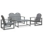 vidaXL Set de muebles de jardín 4 piezas madera maciza de acacia gris vidaXL Set de muebles de jardín 4 piezas madera maciza de acacia gris