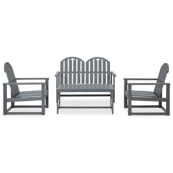 vidaXL Set de muebles de jardín 4 piezas madera maciza de acacia gris