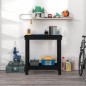 vidaXL Banco de trabajo de madera maciza de pino negro 80x50x80 cm vidaXL Banco de trabajo de madera maciza de pino negro 80x50x80 cm