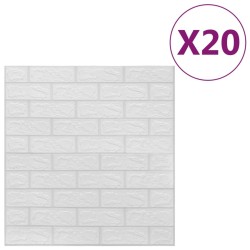 vidaXL Papel pintado autoadhesivo ladrillos 3D 20 unidades blanco