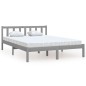 vidaXL Estructura de cama de madera maciza de pino gris 160x200 cm