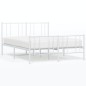 vidaXL Estructura cama metal cabecero y pie de cama blanco 140x190 cm vidaXL Estructura cama metal cabecero y pie de cama blanco 140x190 cm