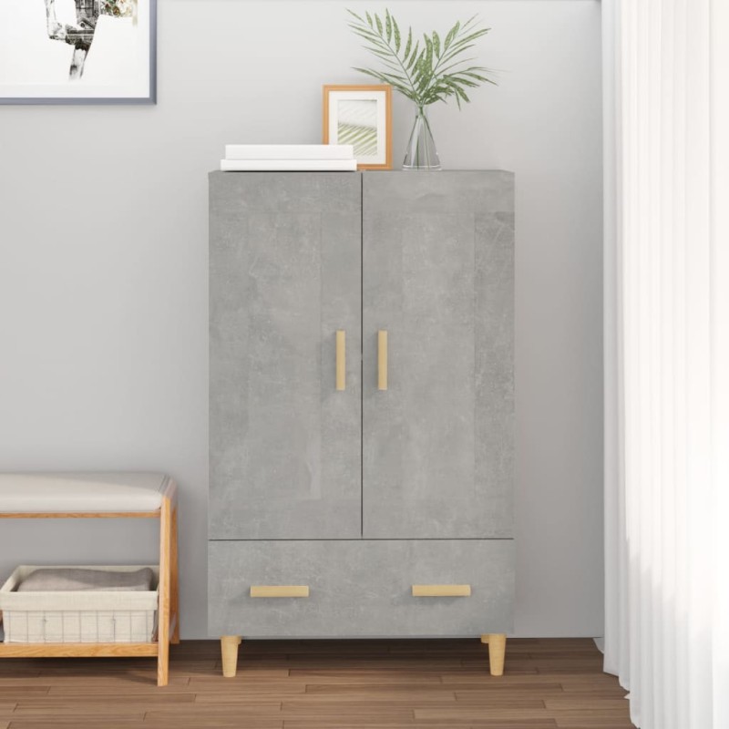 vidaXL Aparador de madera contrachapada gris hormigón 70x31x115 cm vidaXL Aparador de madera contrachapada gris hormigón 70x31x115 cm