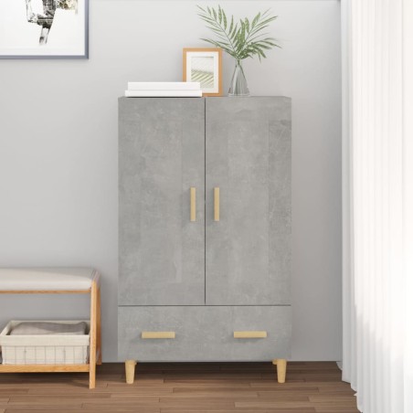vidaXL Aparador de madera contrachapada gris hormigón 70x31x115 cm