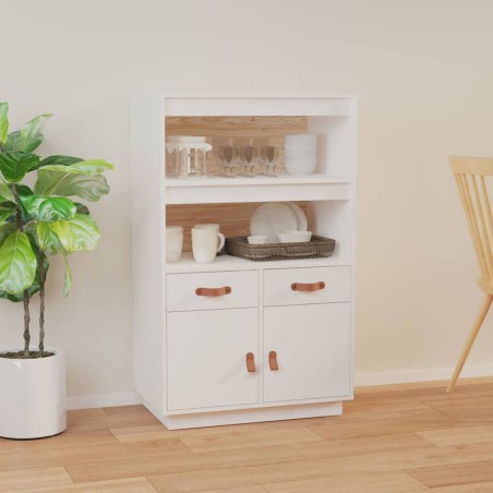 vidaXL Aparador de madera maciza de pino blanco 67x40x108,5 cm