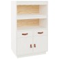 vidaXL Aparador de madera maciza de pino blanco 67x40x108,5 cm vidaXL Aparador de madera maciza de pino blanco 67x40x108,5 cm