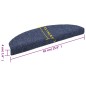 vidaXL Alfombrilla de escaleras 15 uds tela punzonada 65x21x4 cm azul vidaXL Alfombrilla de escaleras 15 uds tela punzonada 65x21x4 cm azul