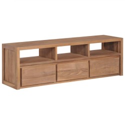 vidaXL Mueble para TV madera teca maciza acabado natural 120x30x40 cm