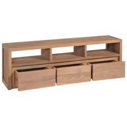 vidaXL Mueble para TV madera teca maciza acabado natural 120x30x40 cm