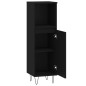 vidaXL Armario de baño madera contrachapada negro 30x30x100 cm vidaXL Armario de baño madera contrachapada negro 30x30x100 cm