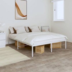 vidaXL Estructura de cama de metal blanca 140x200 cm