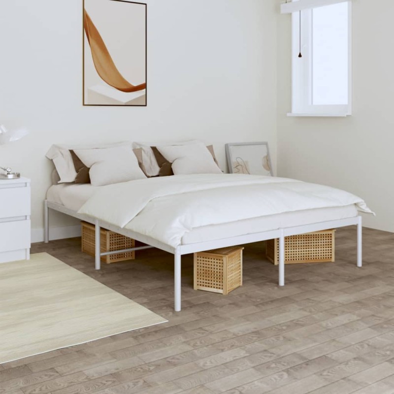 vidaXL Estructura de cama de metal blanca 140x200 cm vidaXL Estructura de cama de metal blanca 140x200 cm
