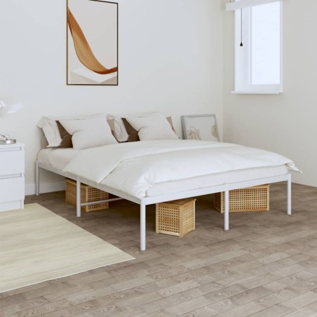 vidaXL Estructura de cama de metal blanca 140x200 cm