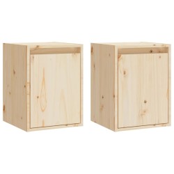 vidaXL Armario de pared 2 uds madera maciza de pino 30x30x40 cm