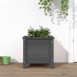 vidaXL Jardinera madera maciza de pino gris 40x40x39 cm
