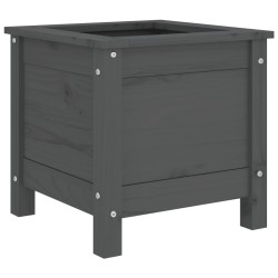 vidaXL Jardinera madera maciza de pino gris 40x40x39 cm