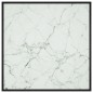 vidaXL Mesa de centro negra con vidrio de mármol blanco 90x90x50 cm