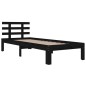 vidaXL Estructura de cama madera maciza negro 90x200 cm