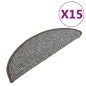 vidaXL Alfombras de peldaños de escalera 15 uds gris 56x17x3 cm vidaXL Alfombras de peldaños de escalera 15 uds gris 56x17x3 cm