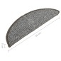 vidaXL Alfombras de peldaños de escalera 15 uds gris 56x17x3 cm vidaXL Alfombras de peldaños de escalera 15 uds gris 56x17x3 cm