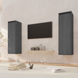 vidaXL Armario de pared 2 uds madera maciza de pino gris 30x30x100 cm